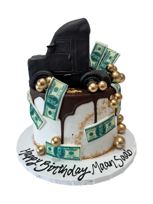 Truck & Dollar Cream Cake