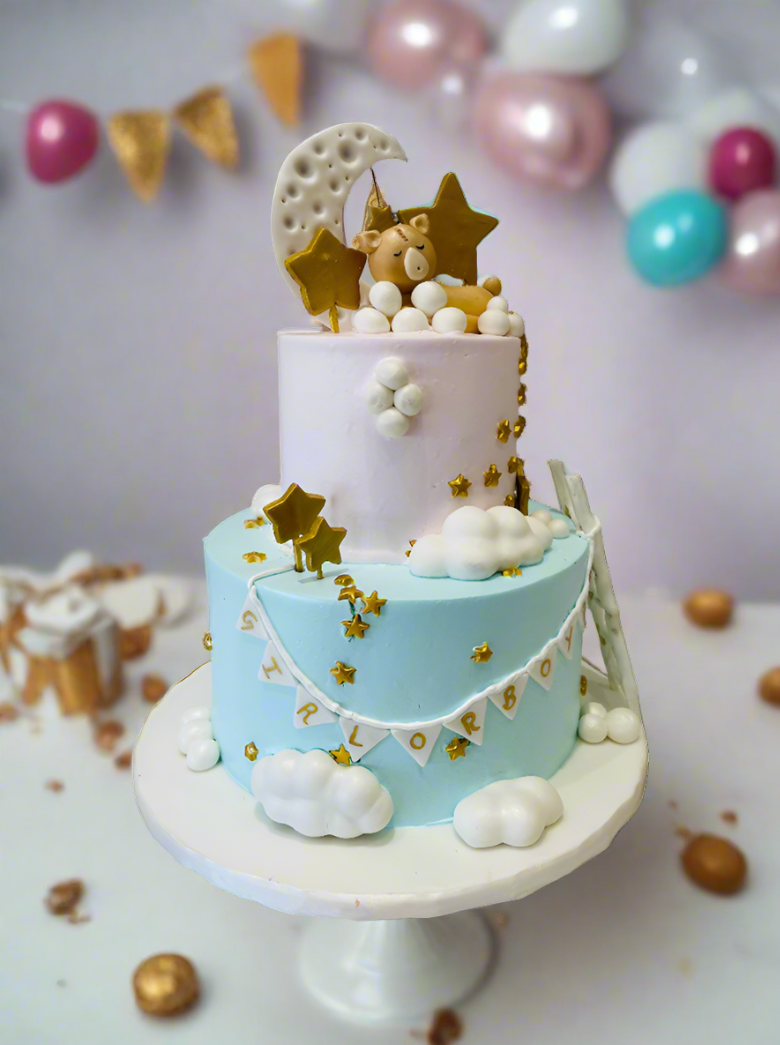 Twinkle Twinkle Little Star Theme Tiered Cake