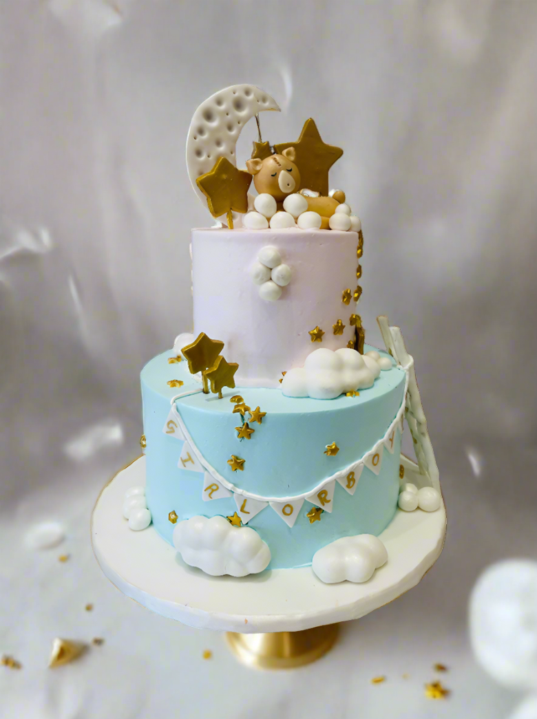 Twinkle Twinkle Little Star Theme Tiered Cake