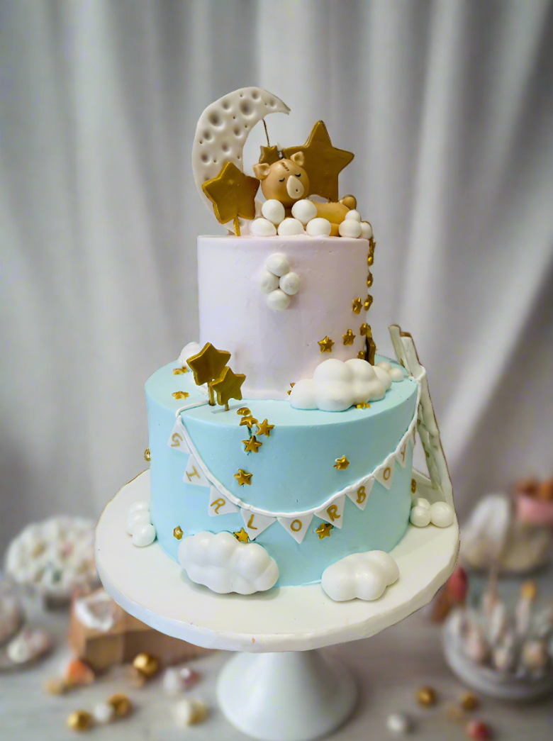Twinkle Twinkle Little Star Theme Tiered Cake