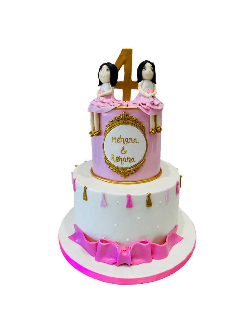 Twins Fondant Tiered Cake