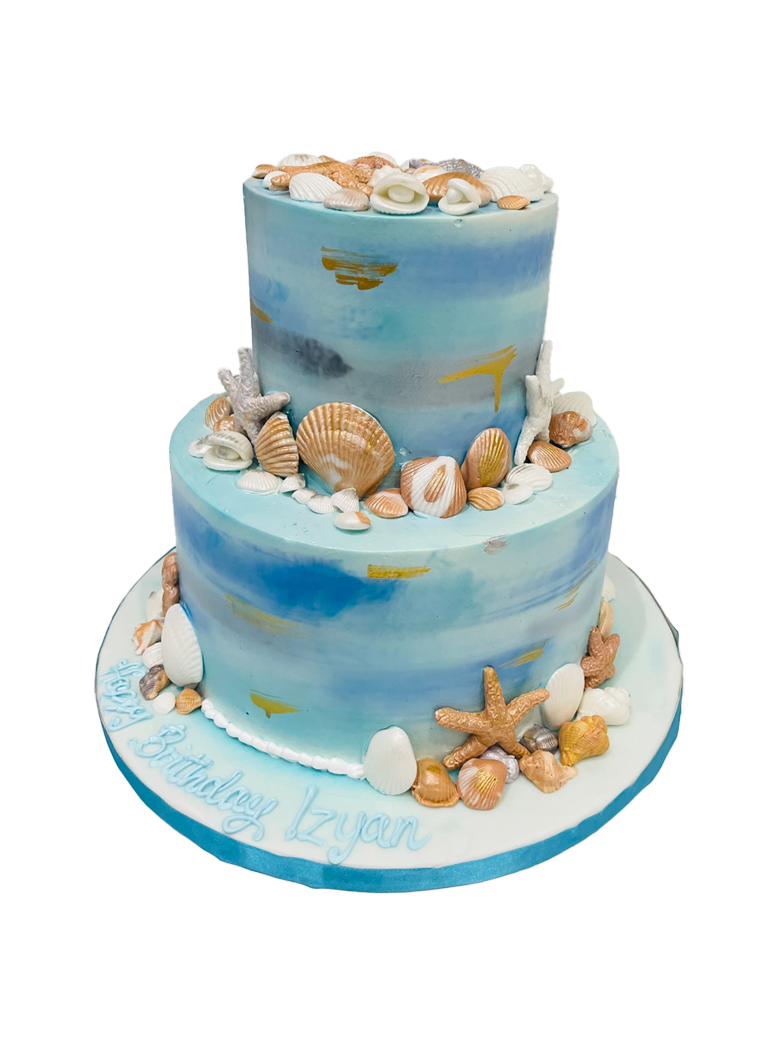 Underwater Tiered Cream Cake