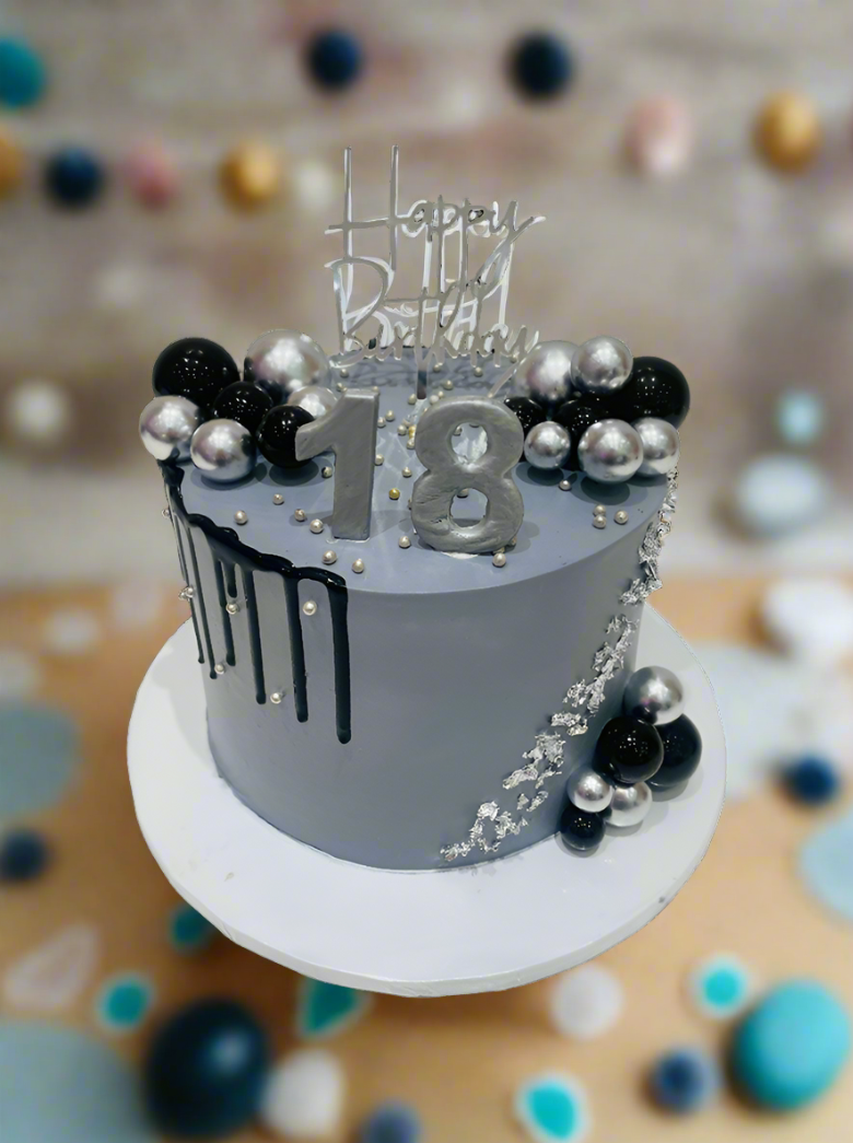 Vishal Grey & Silver Cream Cake
