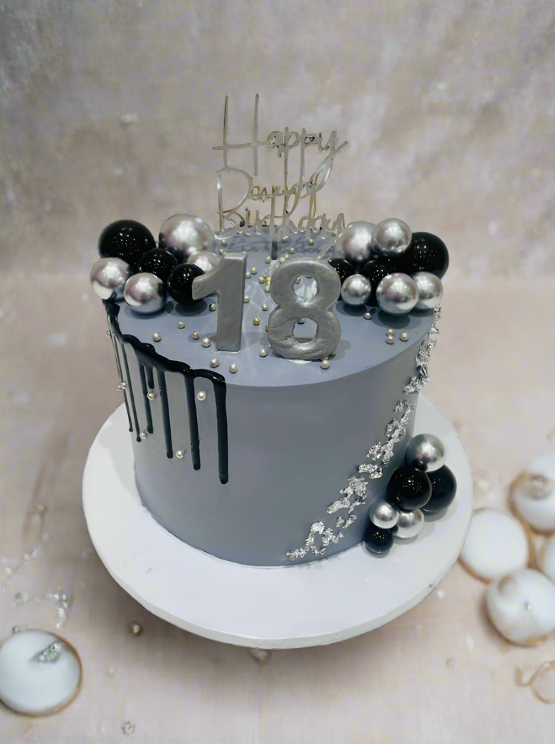 Vishal Grey & Silver Cream Cake