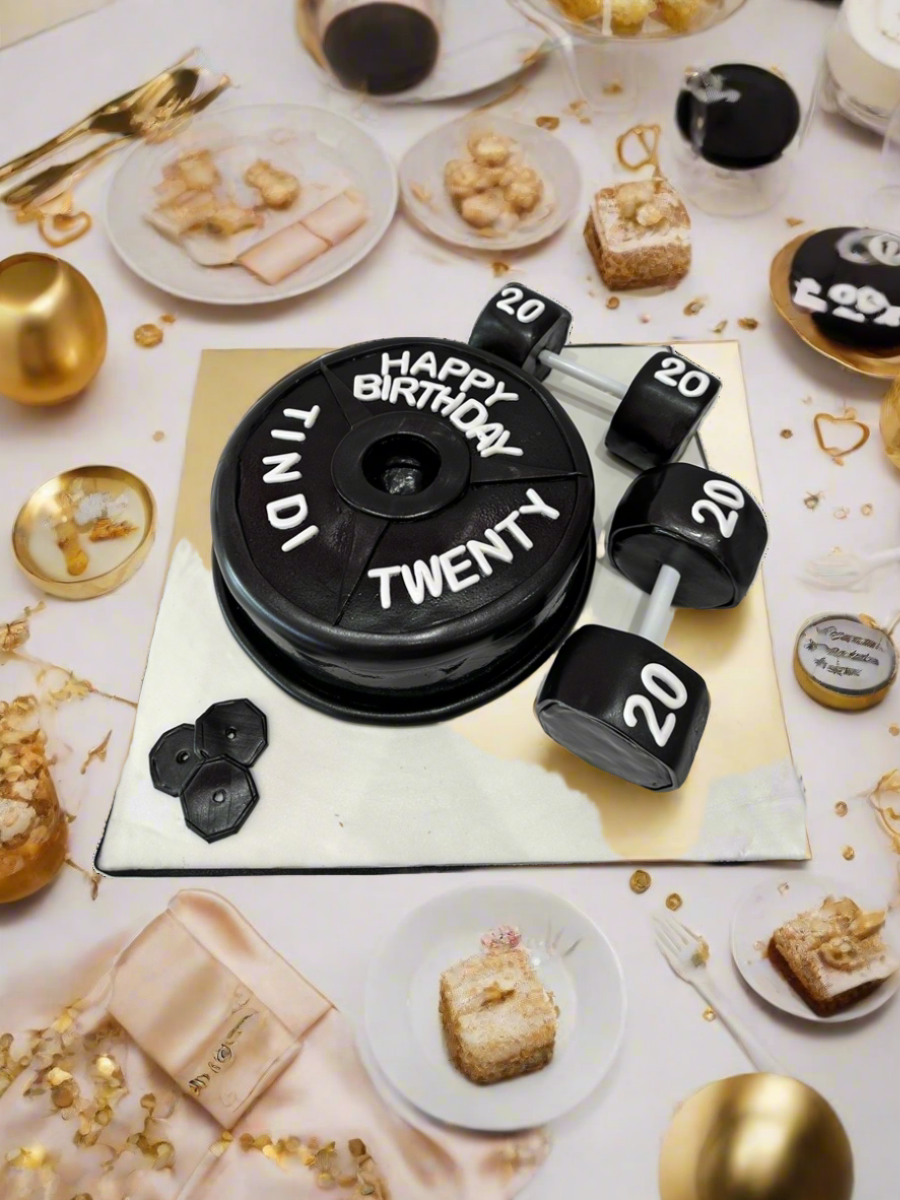 Weight Molded Gym Fondant Cake