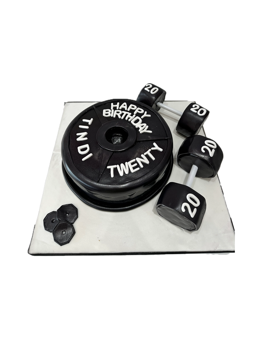 Weight Molded Gym Fondant Cake