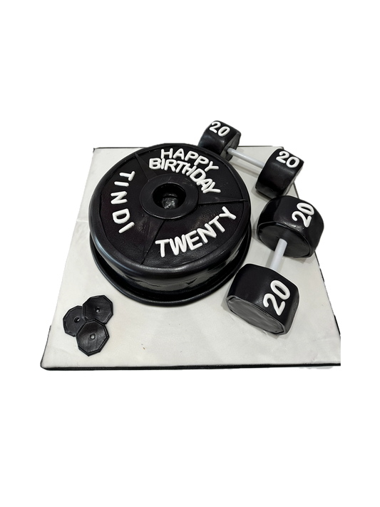 Weight Molded Gym Fondant Cake