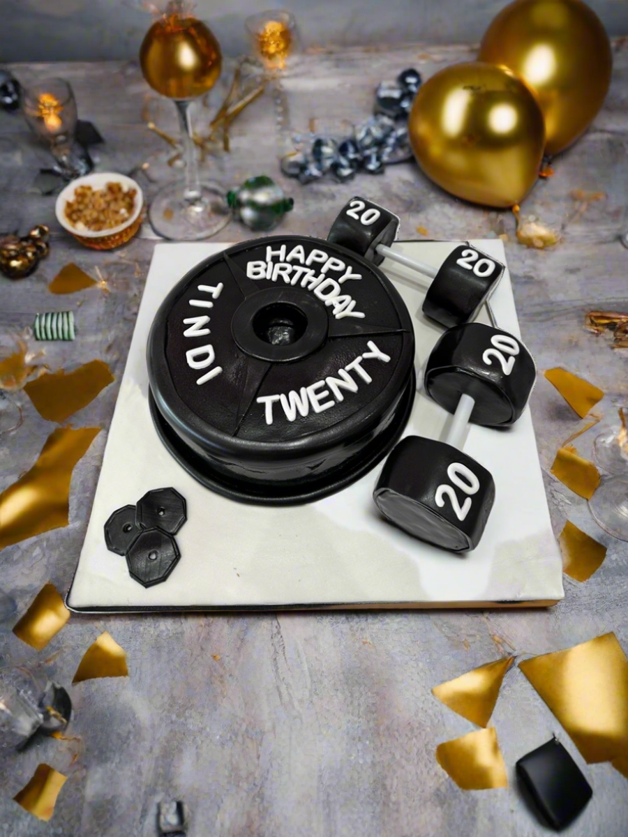 Weight Molded Gym Fondant Cake
