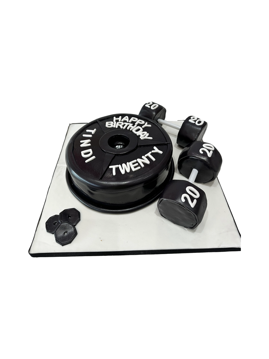 Weight Molded Gym Fondant Cake