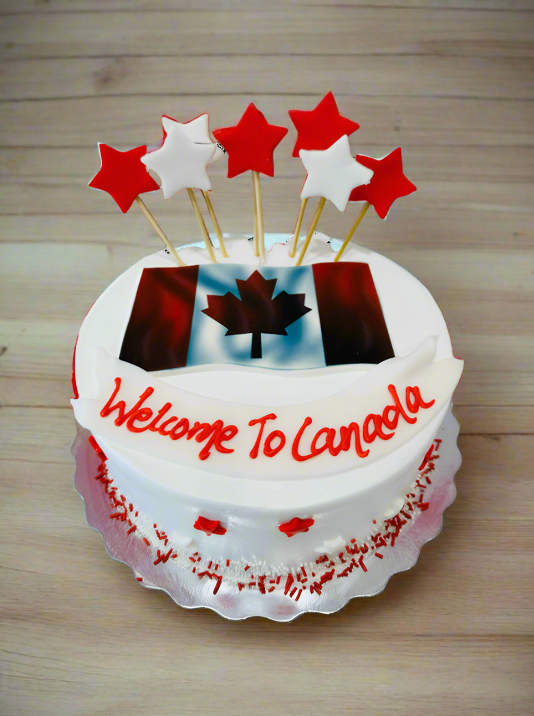 White & Red Canada Cream Cake