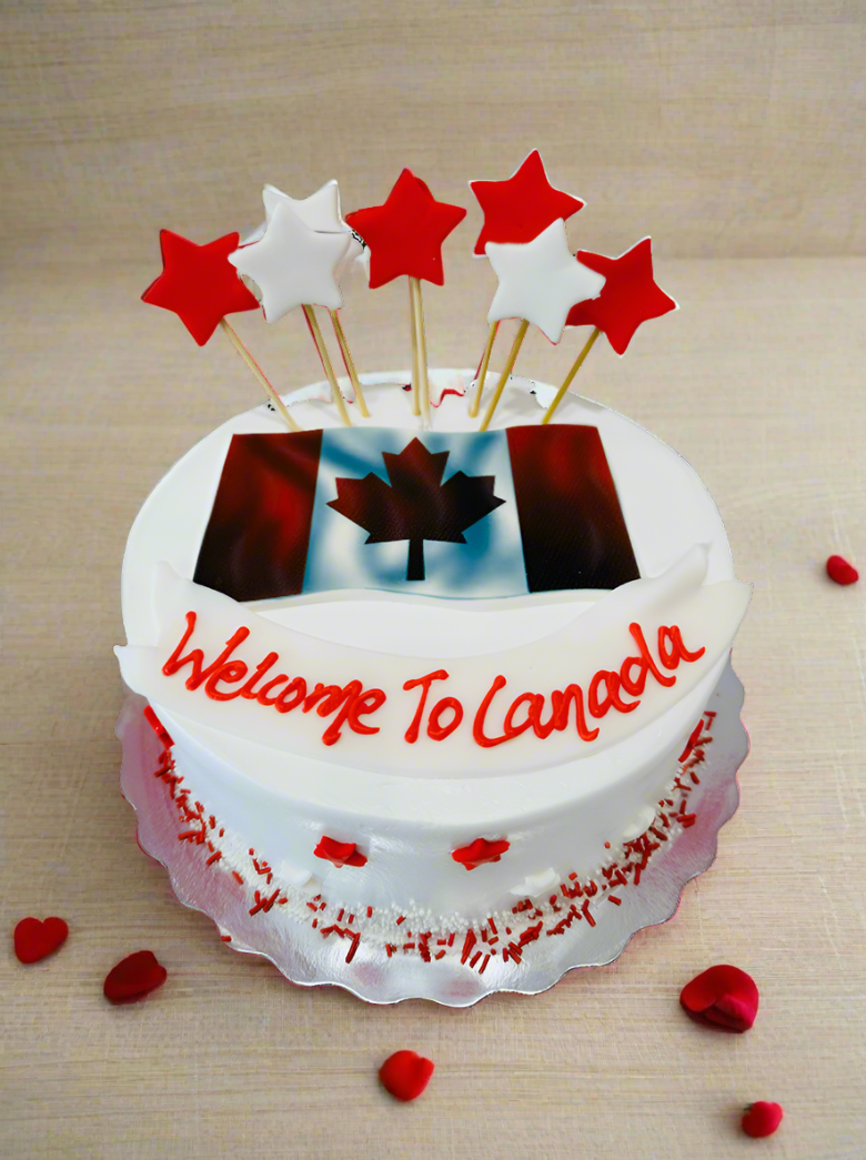 White & Red Canada Cream Cake
