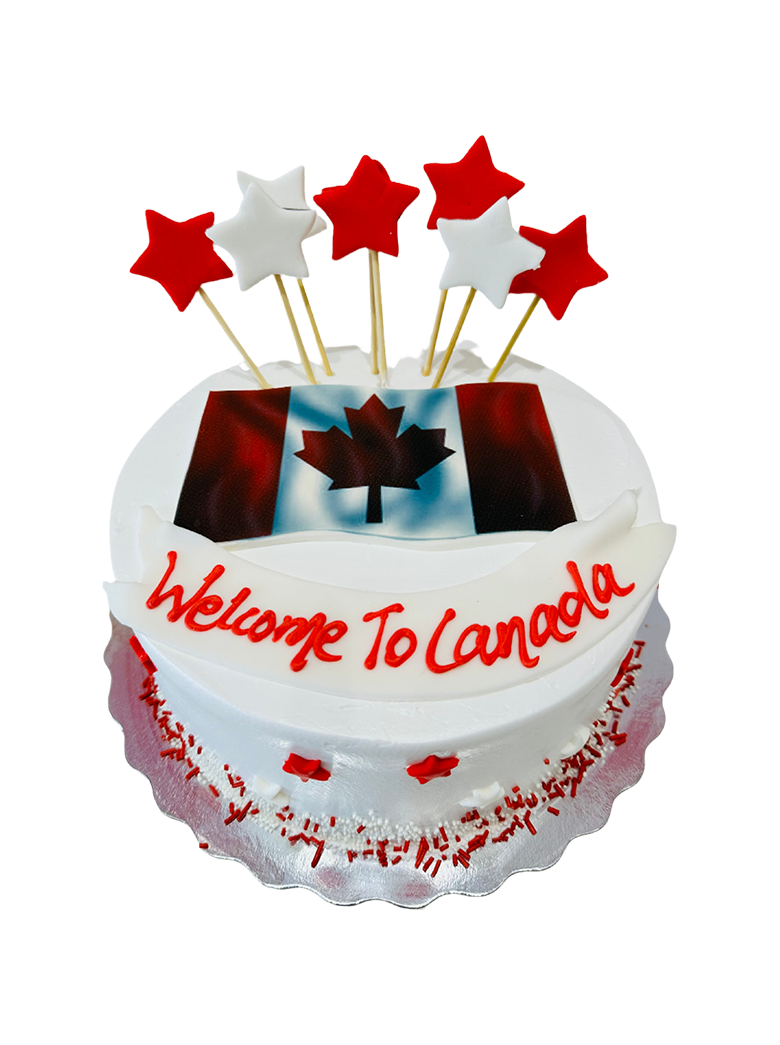 White & Red Canada Cream Cake