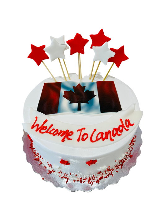 White & Red Canada Cream Cake
