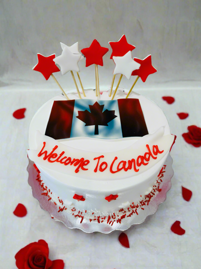 White & Red Canada Cream Cake