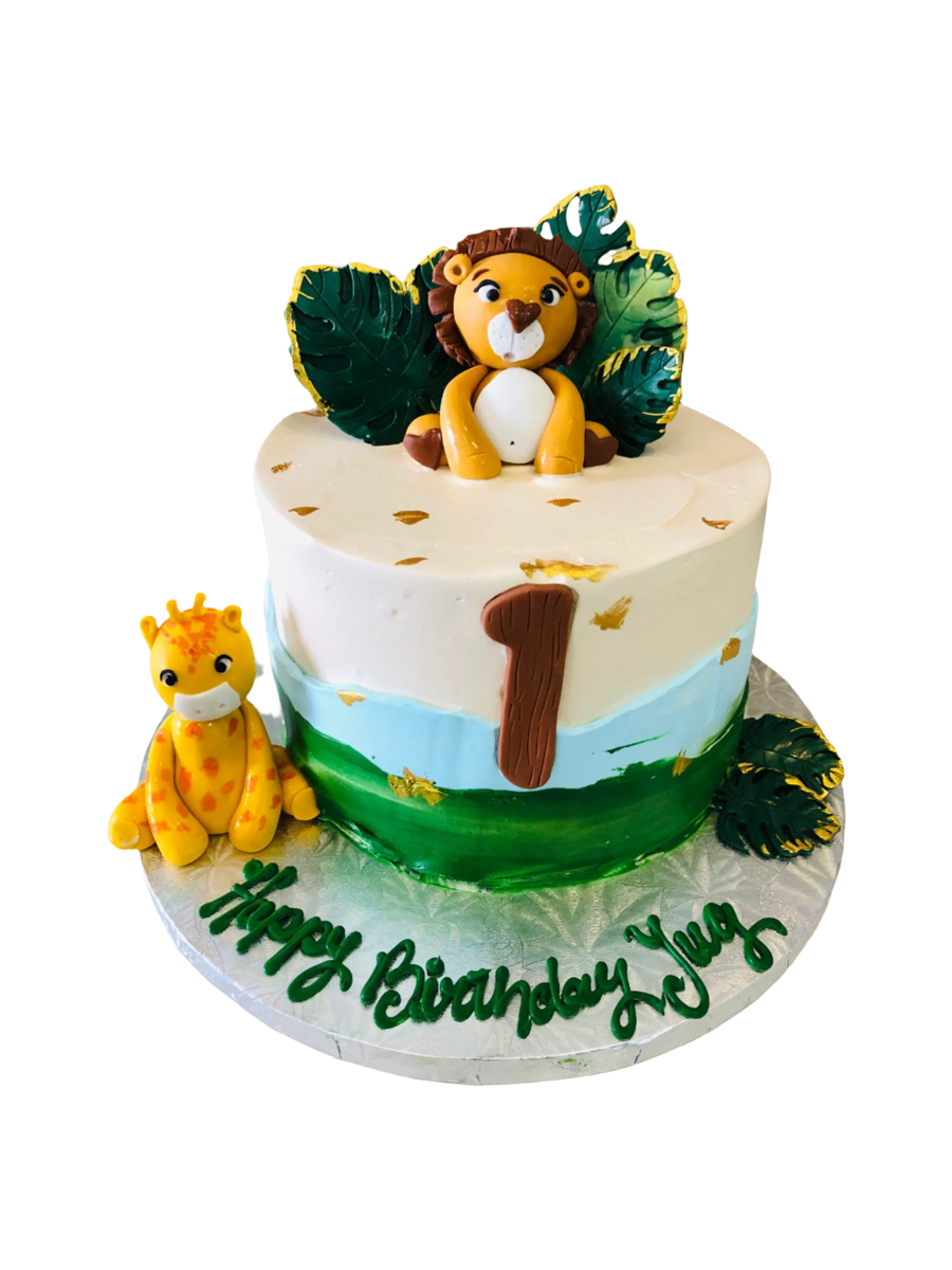 Yug Jungle Theme Cream Cake