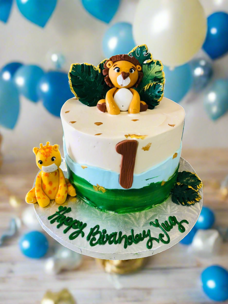 Yug Jungle Theme Cream Cake