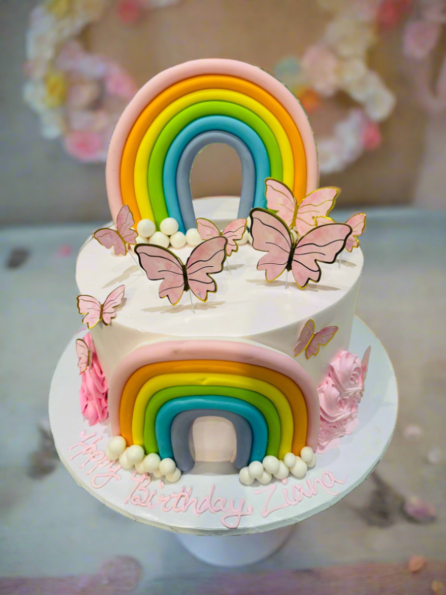 Zaina Rainbow Butterfly Cake