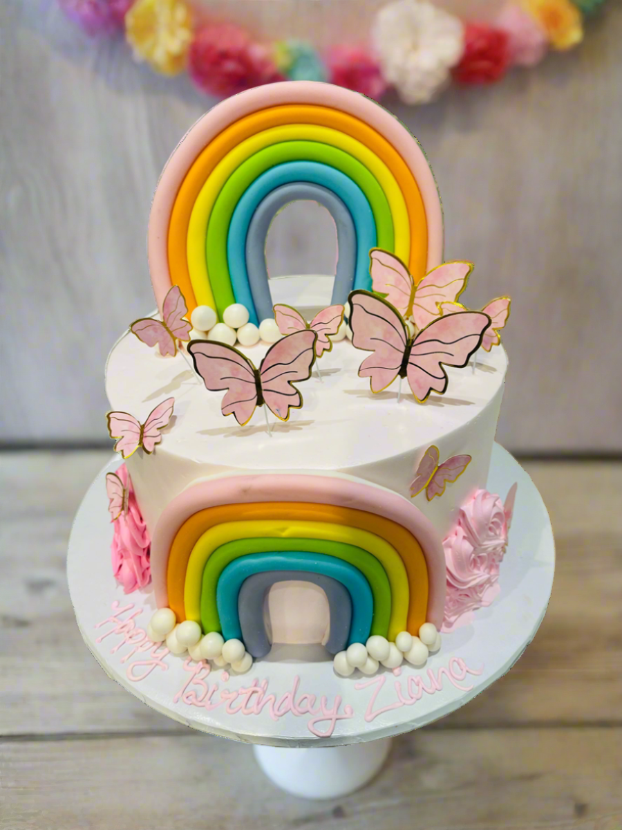 Zaina Rainbow Butterfly Cake