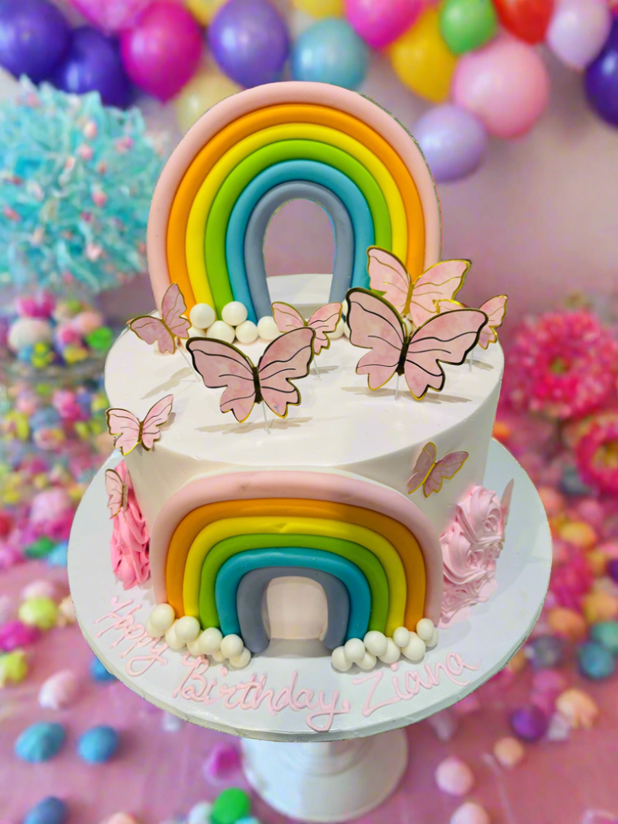 Zaina Rainbow Butterfly Cake