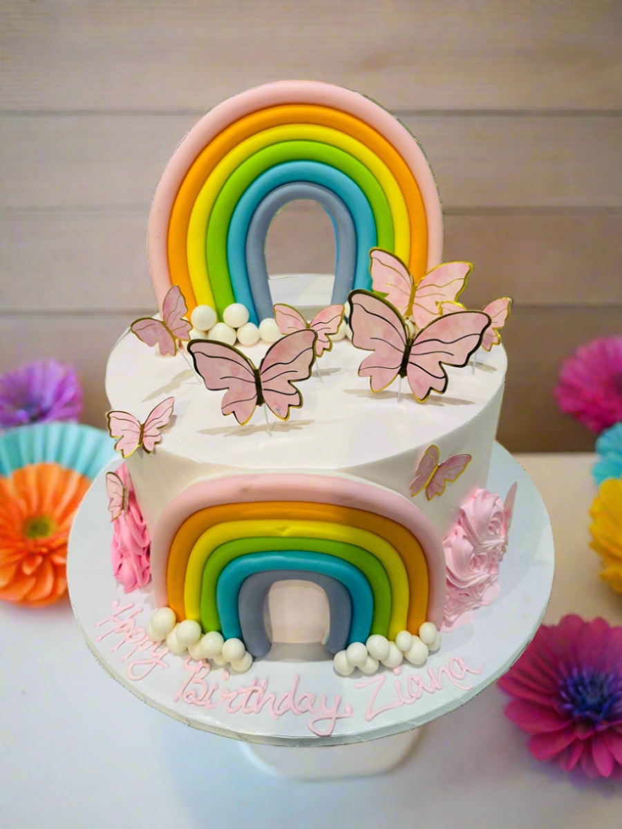 Zaina Rainbow Butterfly Cake