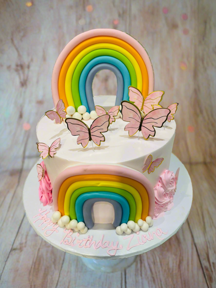 Zaina Rainbow Butterfly Cake