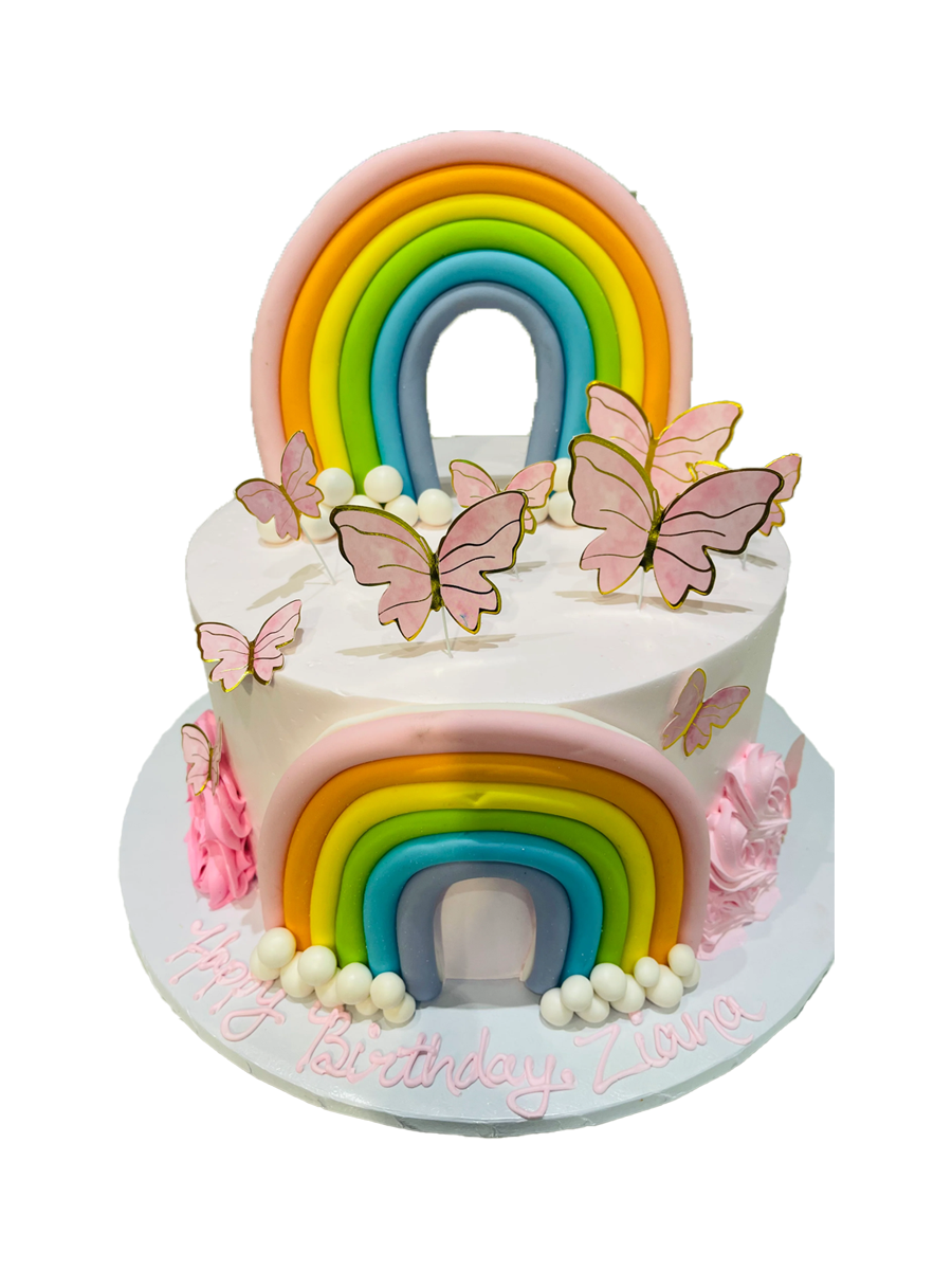 Zaina Rainbow Butterfly Cake