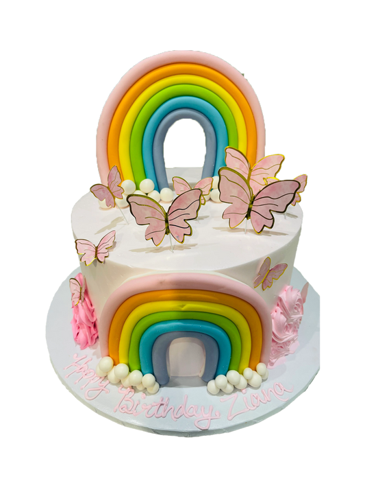 Zaina Rainbow Butterfly Cake